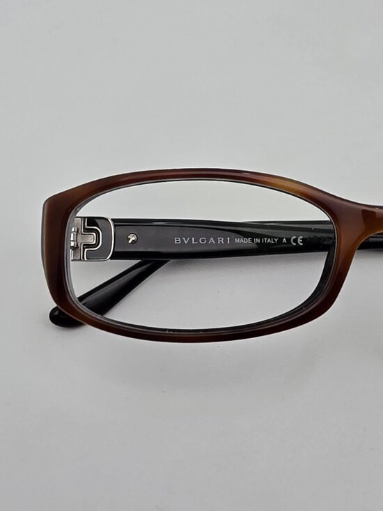 Bvlgari 4016-B 879 Havana Black Silver Rhinestone Eyeglasses Frame Italy 52mm main image 8
